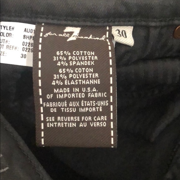 7 For All Mankind Black Skinny Jeans NWOT - Picture 5 of 8